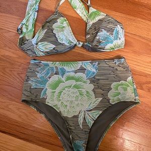 Aerie green floral bikini